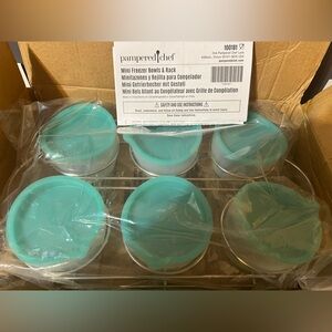 Pampered Chef Mini Freezer Bowls with Rack